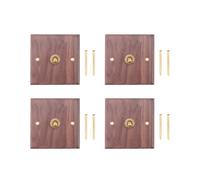 4X Enchufe de Interruptor de Luz de Estilo Industrial Americano Retro, Placa de Interruptor de Palanca de Latón de Madera Maciza, Interruptor de