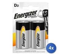 4x Energizer Batería Alcalina De Un Solo Uso D Alcalino