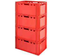 4x Euro Apilamiento de Plástico Caja Industrial Euro Caja Almacenamiento Eurobox E3 Kingpower