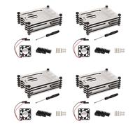 4X Funda Protectora de AcríLico Transparente / Transparente Y Negra para Raspberry Pi 4 Modelo B