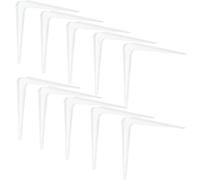 4x Gedotec Soporte de estante con tirante consola de estantería de chapa de acero, blanco recubierto, capacidad de carga de 36-70 kg, robusto - Acero blanco recubierto, profundidad: 245 mm