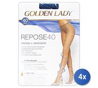 4x Golden Lady Pantimedias Elastizadas de Descanso 40 Den Visón Talla 3