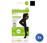 4x Golden Lady Reduxcell 100 Den Negro Talla S Medias