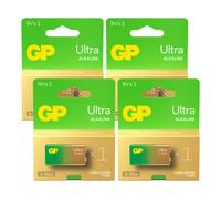 4x GP Ultra Batería Alcalina 9V 6LR61 Larga Duración Power Block