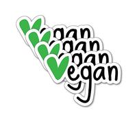 4X Green Heart Vegan Sticker Decal Vegan Plant Vegetarian Food Laptop Planet