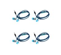 4X H-169 3.5mm MP3 MP4 Subwoofer de Cableado Cordon Trenzado, Auriculares Universales de Musica con Control de Alambre de Trigo (Azul)
