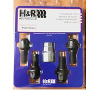 4x H&R Cerraduras Llanta Bund Bala M14x1, 50x27 B1452703KEY4 Bola R13 Negro