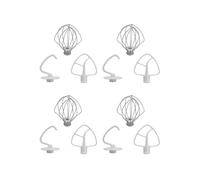 4X K45DH Gancho para Amasar K45B Batidor Plano Revestido K45WW Alambre para Batidora Apto para Batidora Con Tazón de 4.5Qt 5 Qt para Kitchen Aid