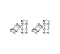 4X Kit de Abrazadera para Mástil de Antena Doble, Soporte de Montaje de Bloque de Mordaza en V para Mástil de TV, CB, Radioaficionado y Poste de