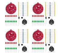 4X Kit de Bricolaje para Soldar PCB con Luz Intermitente Roja y Verde para Decoración de Árbol de Navidad NE555 LED