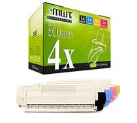 4X Kraft Office Supplies Cartucho de tóner Compatible para Oki ES 6410 DN reemplaza Set Negro Azul Rojo Amarillo Cartridges Kartuschen