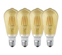 4X LED Filamento Smart + Edison ST64 5,5W E27 Oro Extra Warm Regulable Bluetooth [EEK: E]