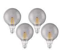 4X LED Filamento Smart + Globe G125 6W E27 Vidrio Ahumado Cálido Regulable Alexa