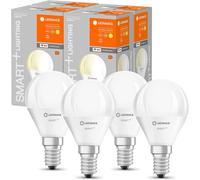 4X Ledvance Smart + Gotas 4,9W = 40W E14 Mate 470lm Cálido Blanco Regulable App