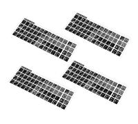 4X Letra Inglesa Arabe Calcomania Pegatina de Teclado Inglesa Arabe Letras Blancas Negro para PC Ordenador Portatil