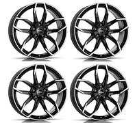 4x Llantas Rial Lucca 6.5Jx16 ET38 5x114,3 diamant-schwarz frontpoliert compatible con SUZUKI Grand Vitara Kizashi Swift SX4 SX4 S-Cross Vitara