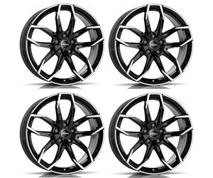 4x Llantas Rial Lucca 6.5Jx16 ET38 5x114,3 diamant-schwarz frontpoliert compatible con SUZUKI Grand Vitara Kizashi Swift SX4 SX4 S-Cross Vitara