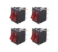 4X Luz Roja Iluminada 6 Pines Dual SPST /OFF Interruptor Basculante de AC 15A/250V 20A/125V
