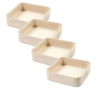 4X Madera Paulownia Bandeja 25cm Cuadrado Vajilla Servir Decorar & Pintura Craft