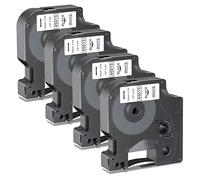 4X Madhurlabels Compatible Cintas de Etiquetas Reemplazo para DYMO D1 45013 S0720530 Negro sobre Blanco para Dymo Etiquetadora LabelManager 160 210D 260P 280 360D 420P 450D,12mm x 7m