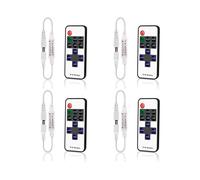 4X Minicontrolador Remoto Inalámbrico para Tiras LED de un Solo Color 3528 5050, con Conector CC, para Tiras LED de 5-24 V CC.