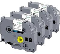 4x Msudoku TZe-231 Compatible para Brother TZe231 TZ-231 TZ231 Tze 12mm 0.47 Laminado Negro sobre Blanco Cinta para P Touch D200 D410 H110 H105 H107B H100R E100 1000