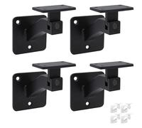 4x Natural Goods Berlin soporte de pasamanos FLEX, soporte de barra, soporte de barandilla, barra de agarre, soporte de estante, ángulo de inclinación variable para madera/cuerda (Negro)