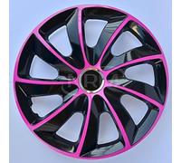 4x Tapacubos STIG EXTRA Rosa Negro 14" pulgadas para todos los turismos (exce...