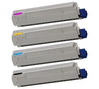 4X Oki Rebuilt Toner Set für Oki C: C 8800 C 8800N C 8800DN C 8800DTN Farben: CMYB Set