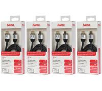 4X PACK Hama HQ HDMI Cable 1,5M 2.0B Tejido Baquelita 4K UHD HD TV HDR 3D ARC 3D