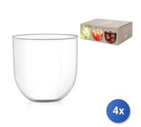 4X Paquete De 6 Vasos De Vidrio Modelo DROP Ideal Para Agua De CC 380