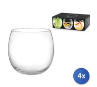 4x Paquete H&H 6 Vasos de Vidrio Transparente Modelo Bubbly Cl 46