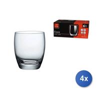 4x Paquetes 6 Vasos De Cristal Flor L'eau Cl 30 Transparente Bormioli Rocco