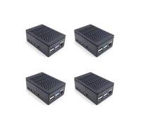 4X para Raspberry Pi 4 Carcasa Caja Caja Carcasa Instalable Ventilador Fresco Caja del Disipador de Calor de Aluminio para Raspberry Pi 4B
