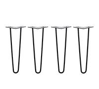 4x Patas de Mesa con Horquilla,Pata de Muebles de Hierro Forjado,Muebles Pies de Metal para Bricolaje(15,7Pulgadas,20Pulgadas,24Pulgadas,28Pulgadas,34Pulgadas) / Negro / 86cm