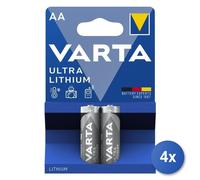 4x Pilas De Litio Varta Ultra Lithium AA Mignon Blister De 2