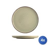 4x Platos Pisos de Porcelana Marca H&h ,Varios Colores, Diámetro 27Cm