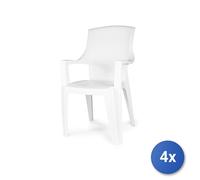 4X Poltrona Monoblocco Eden De Resina Blanca 60X62X89Cm