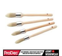 4X ProDec Puntiagudo Banda Set de Cepillos Sintético Filamentos Fino Acabado