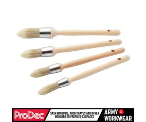 4X ProDec Puntiagudo Banda Set de Cepillos Sintético Filamentos Fino Acabado