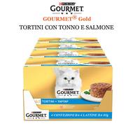 4x PURINA GOURMET GOLD ATÚN Y SALMÓN 4x85g TORTINI GATO COMIDA HÚMEDA PARA GATOS