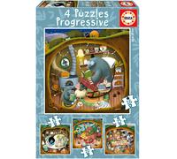 4x Puzzle Progresivo Contos da Floresta 12-25 - EDUCA
