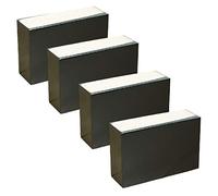 4x Rectángulo Patas para Muebles,Pies de Sofá de Madera Maciza,Patas de Mesa de Pino,Patas de Soporte para Mesa de Centro,Piernas de Mueble de TV,Carga 500 kg,Antideslizante(black10cm(3.9in))