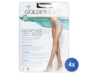 4X Repose Collant 20 Den 36F Negro Tg.XL