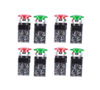 4X Rojo Verde AC 250V 6A Interruptor de Boton Pulsador de Cabeza de Seta Momentaneo DPST