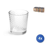 4X Royal Norfolk Conjuntos 6 Vasos Joy En Vidrio Transparente Cl 26