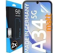 4x se® Protector 3D Antirreflejo para Samsung Galaxy A34, Protección Solar, Compatible con Huellas y FaceID, Instalación sin Burbujas, Mate, Resistente a Golpes y Arañazos, Matériau TPU