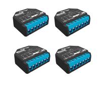 4x Shelly Plus 2PM Interruptor de relé Wi-Fi de 2 canales, permite el control de luces y interruptores o apertura y cierre de persianas y medición de la potencia detectada, negro