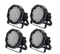 4x Showlite FLP-144 Flatline Panel LED Foco (PAR reflector, luz de discoteca, iluminación para escenario, lámpara, 144 LED/RBG mixing, conexiones: DMX In/Out, 6 modos DMX)