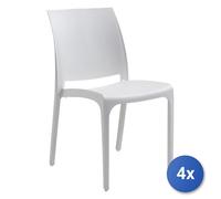 4X Silla De Exterior Bica 300 VOLGA Blanca